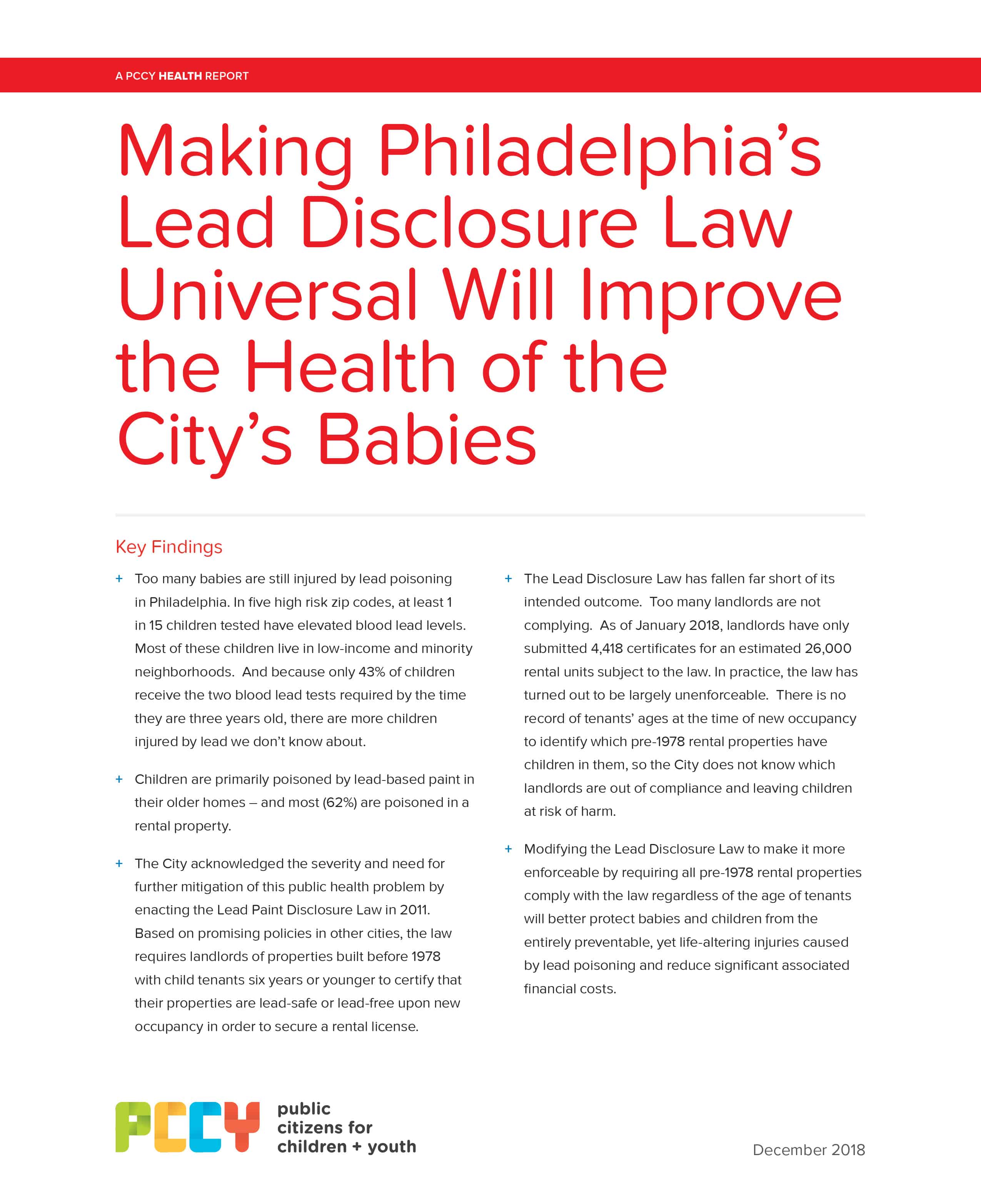 REPORT Making Philadelphia’s Lead Disclosure Law Universal Will