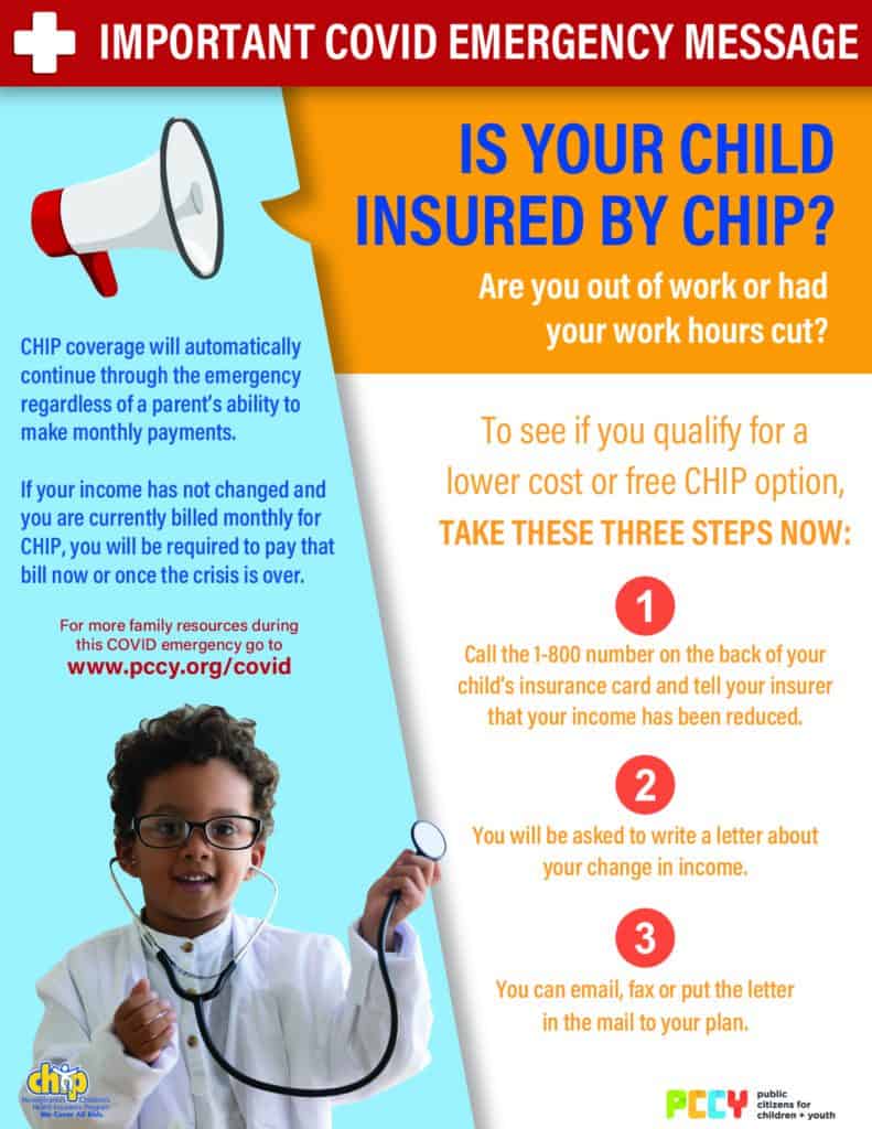 Is Your Child Insured by CHIP - A COVID19 Message - Children First  (Formerly Public Citizens For Children and Youth)
